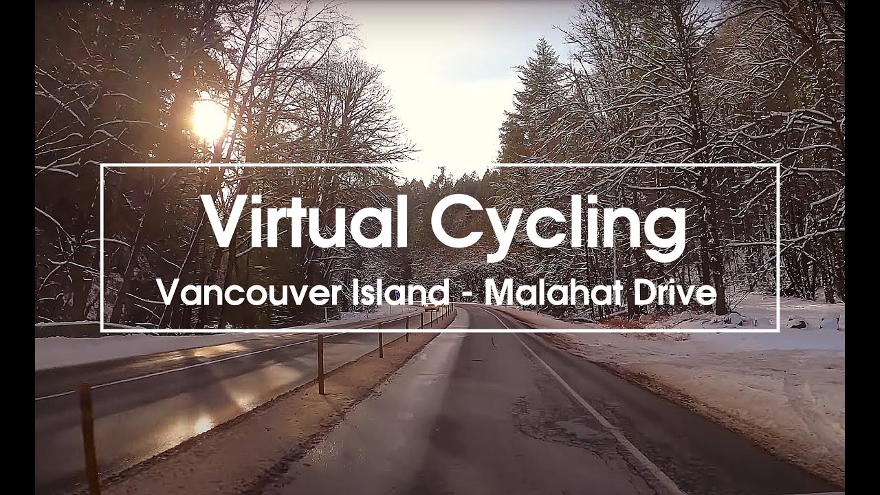Virtual Cycling - Bike Ride - Running -  Malahat Drive - With Snow - 4k
