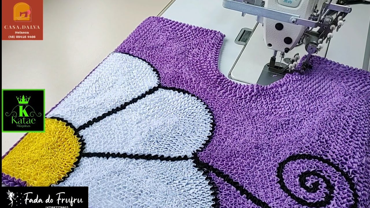 Como faço esse modelo de tapete de fru fru de flor 💮