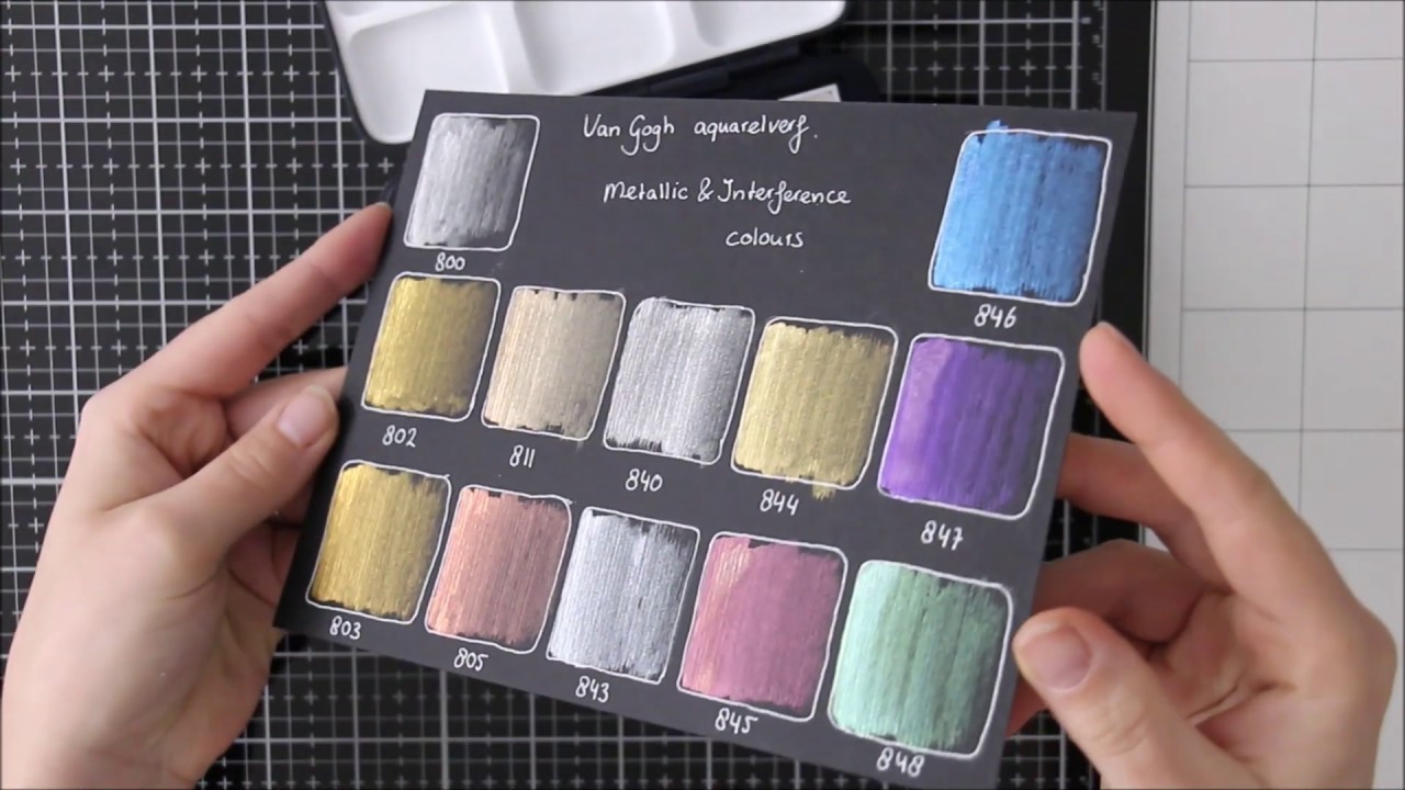 Unboxing en kleurenkaart van Gogh aquarelverf specialty pocketbox