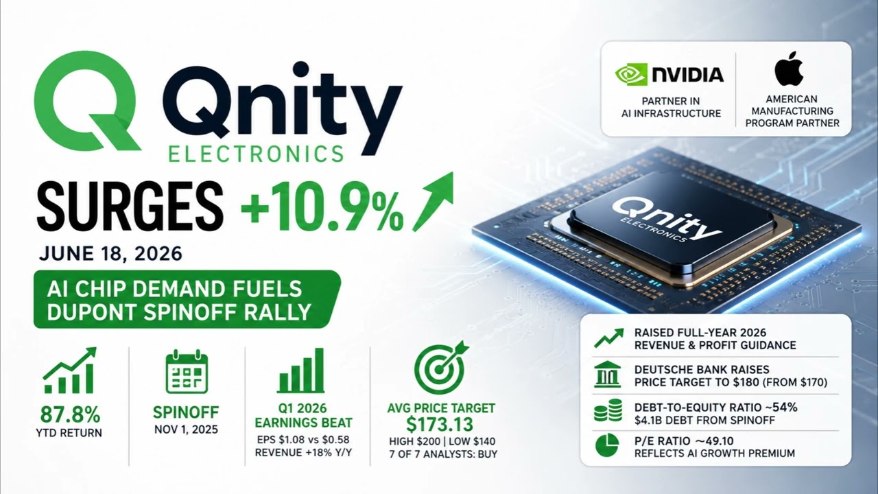 Акции Qnity Electronics (Q) взлетели почти на 11% 18 июня 2026 года: спрос на ИИ-чипы подстегнул ...