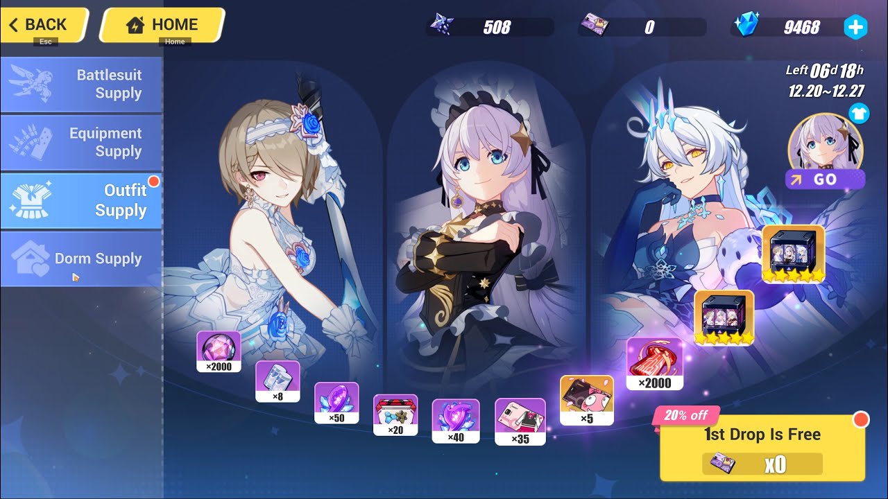 HONKAI IMPACT 7.9 OUTFIT SUPPLY PULLS - FRIGID EMPRESS