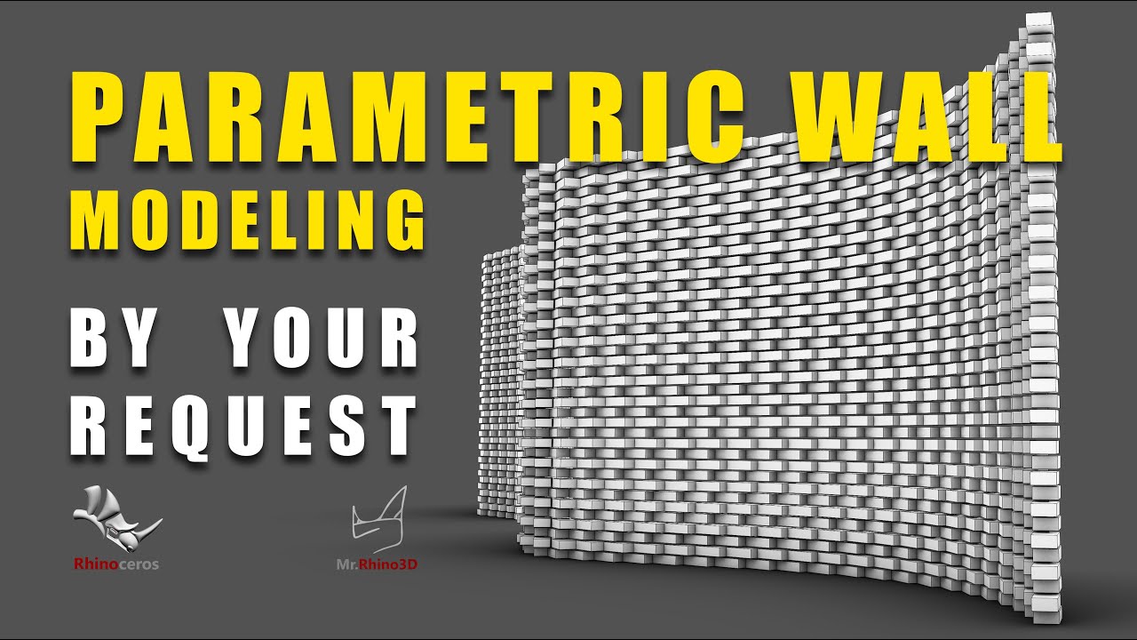 Parametric brick wall in Rhino 3D