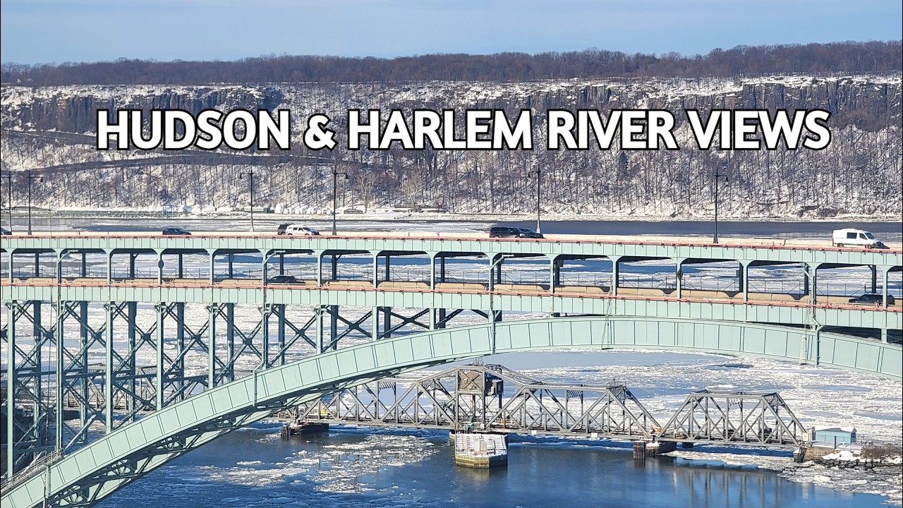 🔴 NYC WINTER STORM LIVE❄️Amtrak Along the Hudson River + City Sounds ASMR