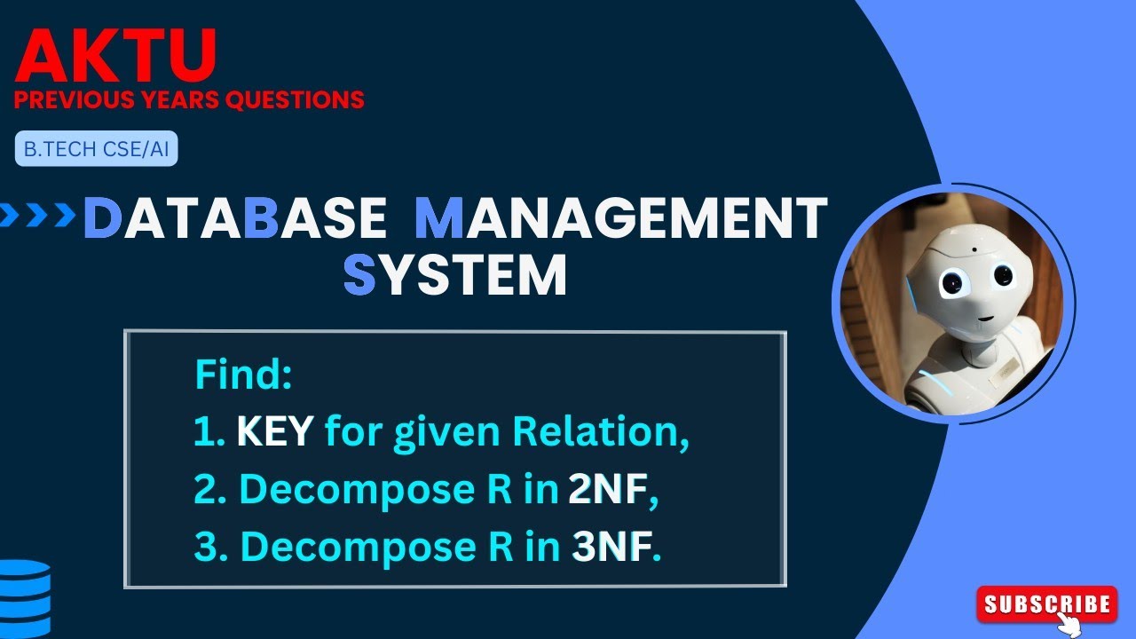 #4 Key functional dependencies//2nf decomposition//3nf decomposition//DBMS PYQs AKTU.