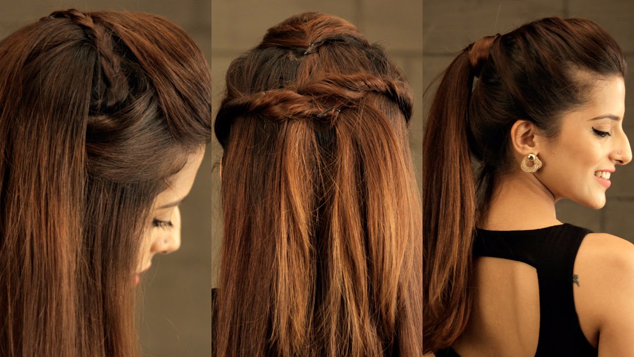 3 EASY Everyday Pouf Hairstyle For School, College, Work /No Teasing, No Hairspray/Indian Hairstyles