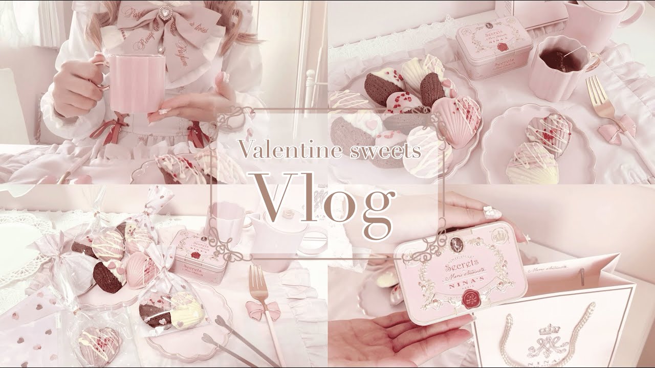 🎀バレンタインvlog🎀可愛すぎるハート型マドレーヌの作り方･:*+.