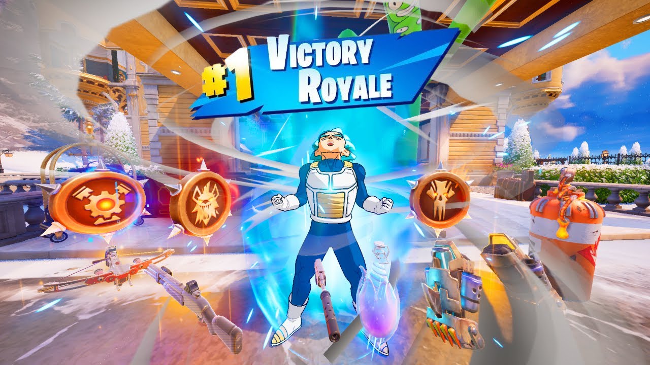 VEGETA SUPER SAIYAN BLUE vs 3 MEDALLIONS & MYTHIC’S CHALLENGE (Fortnite Chapter 5 Season 3)