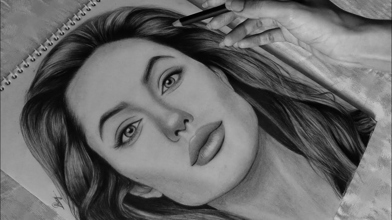 Angelina jolie sketch | Graphite pencil sketch | LILLY'S ART