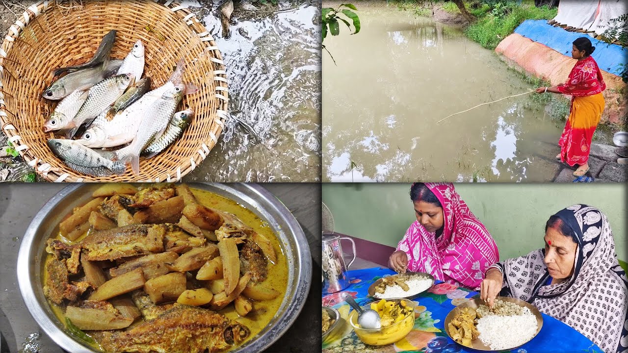 ভোর থেকে পুকুরে ছিপ ফেলে অনেকগুলো মাছ ধরা হয়েছে,মাছের ঝোল,লেবু দিয়ে মাছের টক রান্না করলাম I
