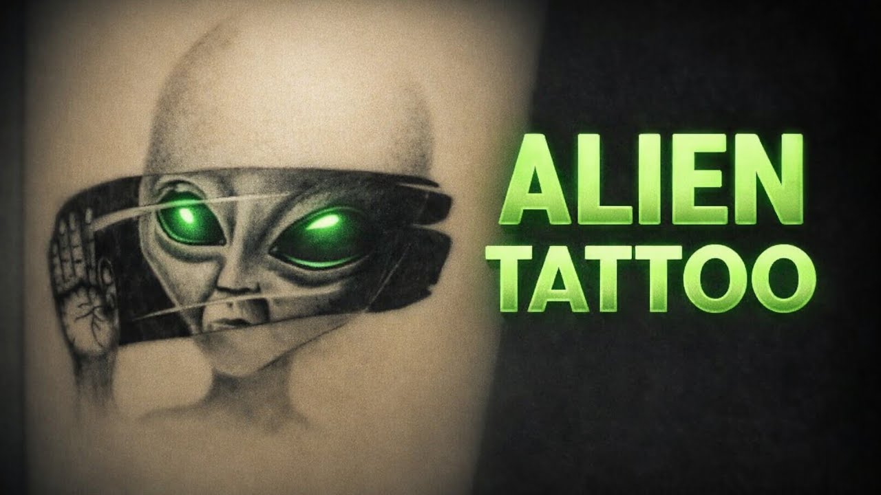 Dark Alien Tattoo Design | Realistic Black & Grey Tattoo