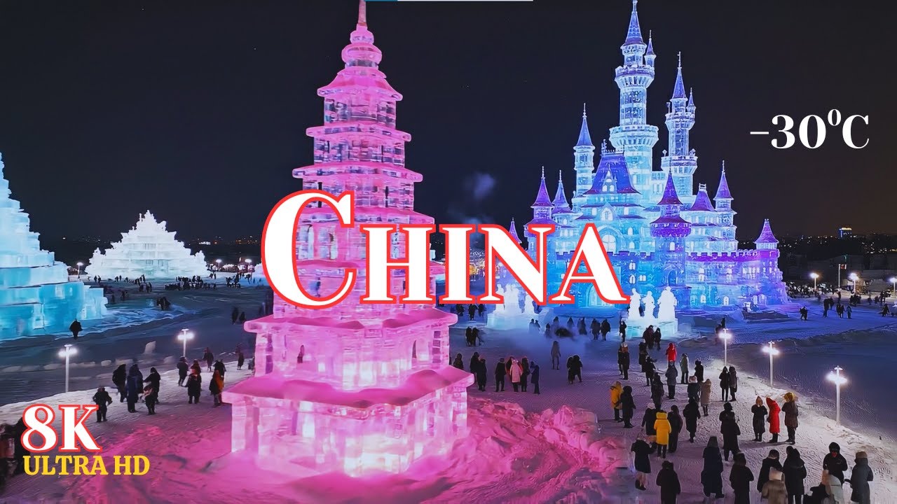 China 8K: Inside Harbin's Massive Ice City & Winter Wonderland