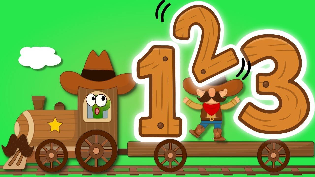 Nauka liczenia po angielsku | Wild west counting train story | Numbers 1-10 for kids | Fumikiri
