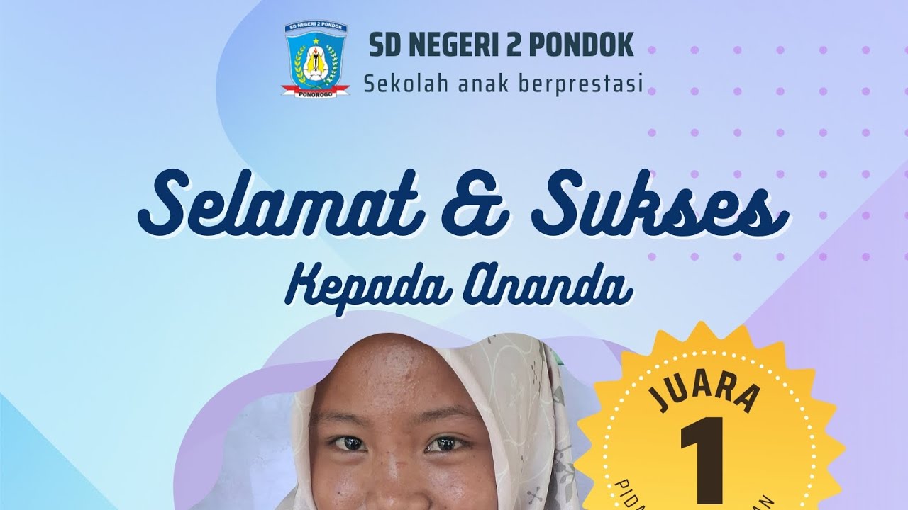 Juara 1 lomba pidato keagamaan dalam rangka HUT KE 42 SMPN 1 BBD(Ashlya Nafisa Azzara)