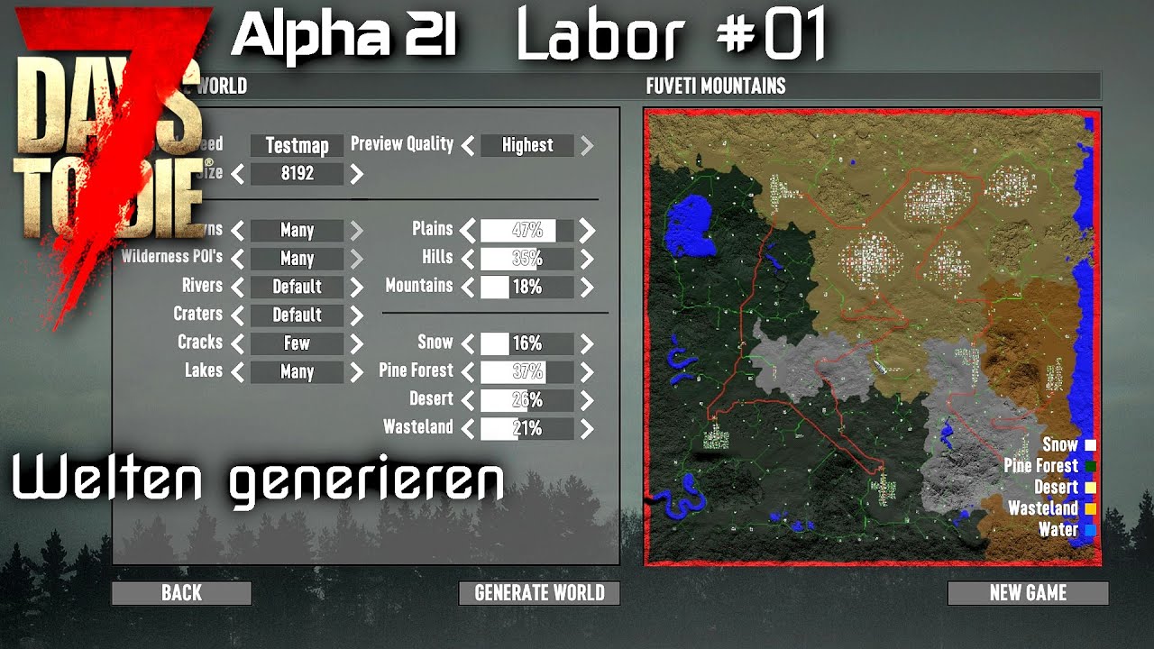 7 Days To Die Labor, Tutorial, Alpha 21: Zufallskarten