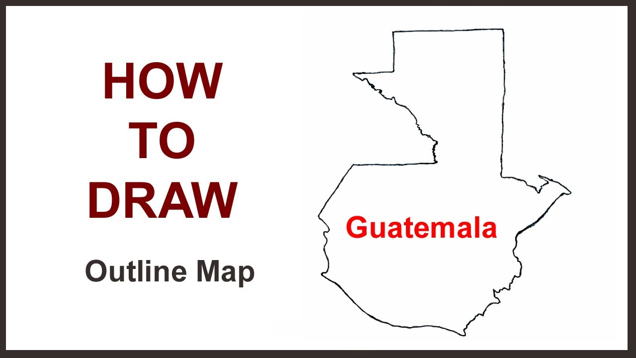 How to draw Map of Guatemala || Guatemala outline map