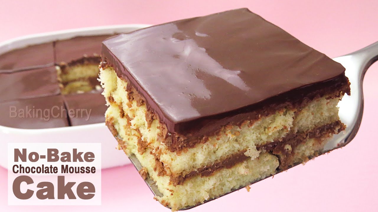 [No bake] CHOCOLATE MOUSSE CAKE | Quick and Easy Dessert Recipe | Baking Cherry