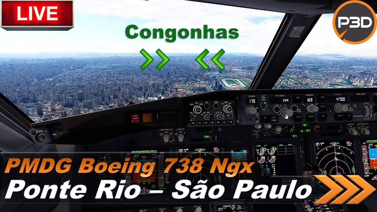 🔴 P3Dv5 - PMDG 737-800 GOL feat. CMTE LIRA - Ponte Rio S&atilde;o Paulo