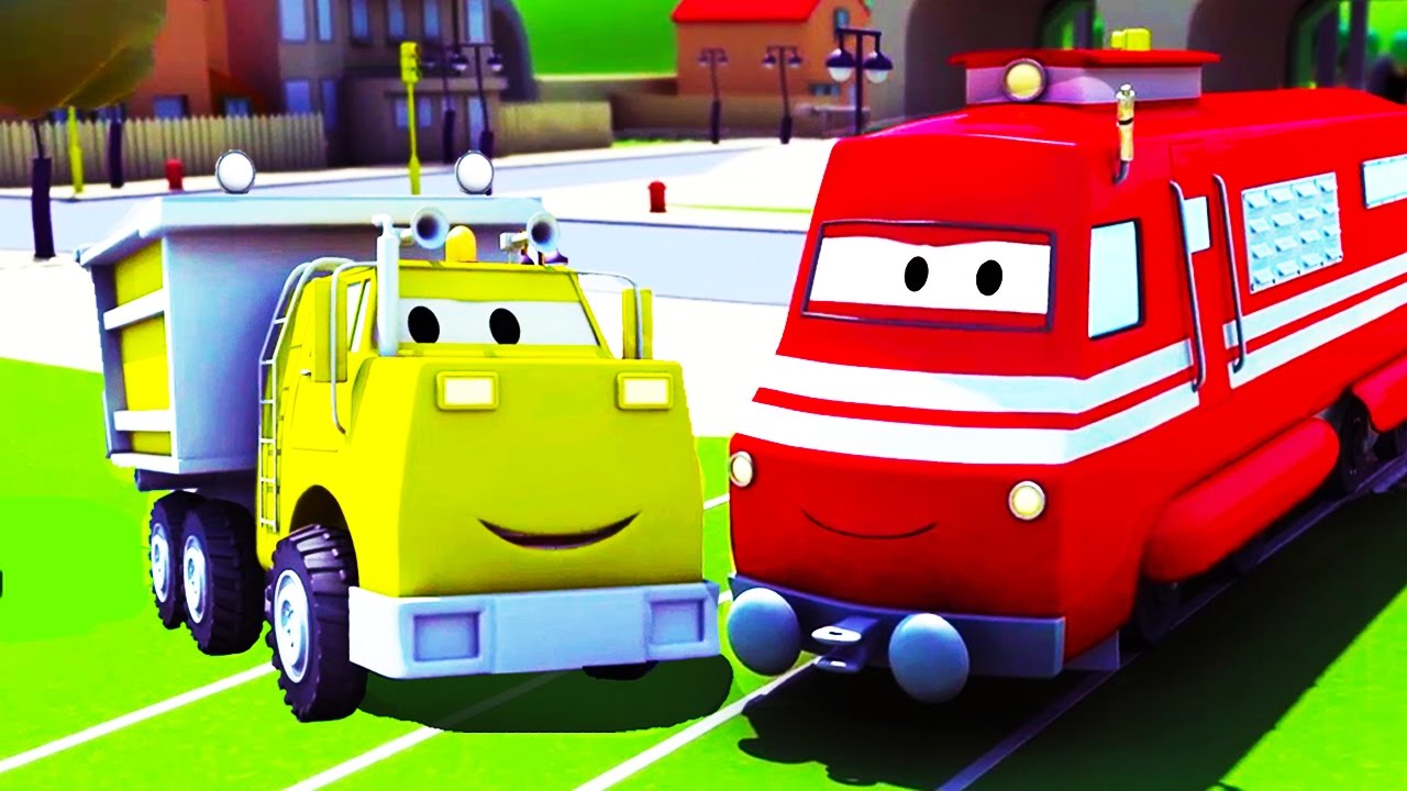 Troy The Train with the Dump Truck and the Garbage Truck in Car City | Cartoon for children