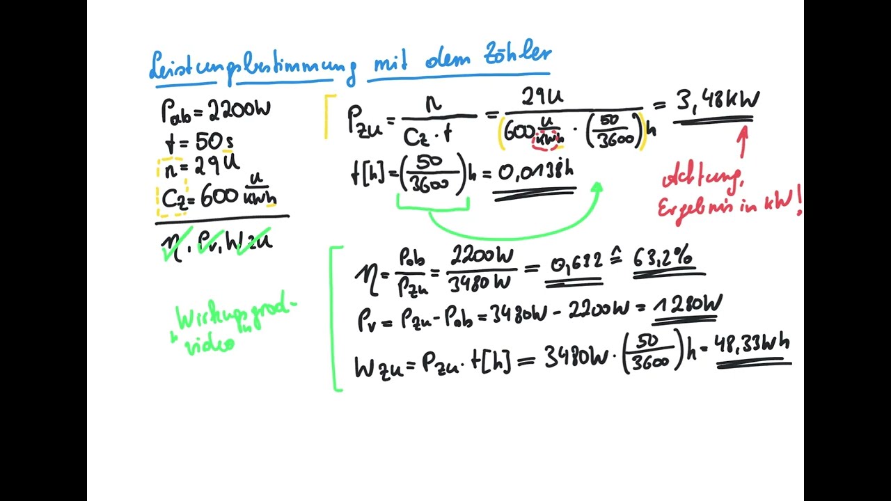 Leistungsbestimmung mit dem Z&auml;hler