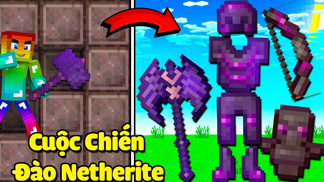 MINI GAME : CUỘC CHIẾN ĐÀO BLOCK NETHERITE ** BỘ ÁO GIÁP BẤT TỬ VÀ BÚA ĐÀO QUẶNG SIÊU VIP