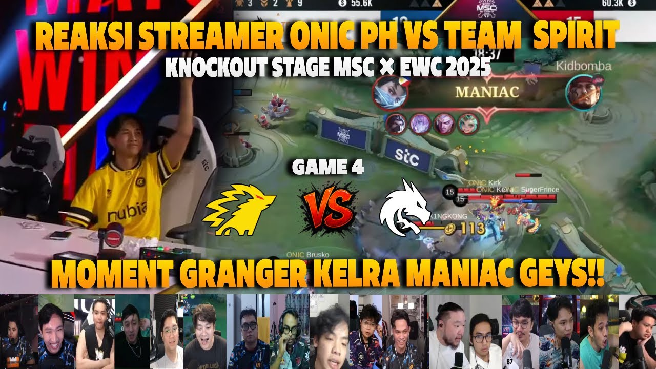 MANIAC GELO GRANGER KELRA BIKIN COMEBACK❗REAKSI STREAMER MSC KNOCKOUT STAGE ONIC PH VS TS | GAME 4