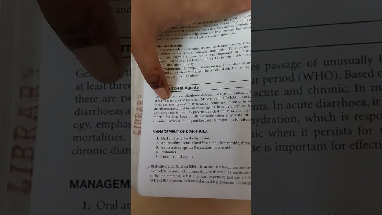 Anti diarrhoeal Agents : Pharmacology