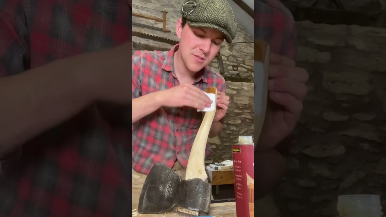 Handle Maintenance on my favourite side axe #handtools #ireland #woodwork #sideaxe #craft