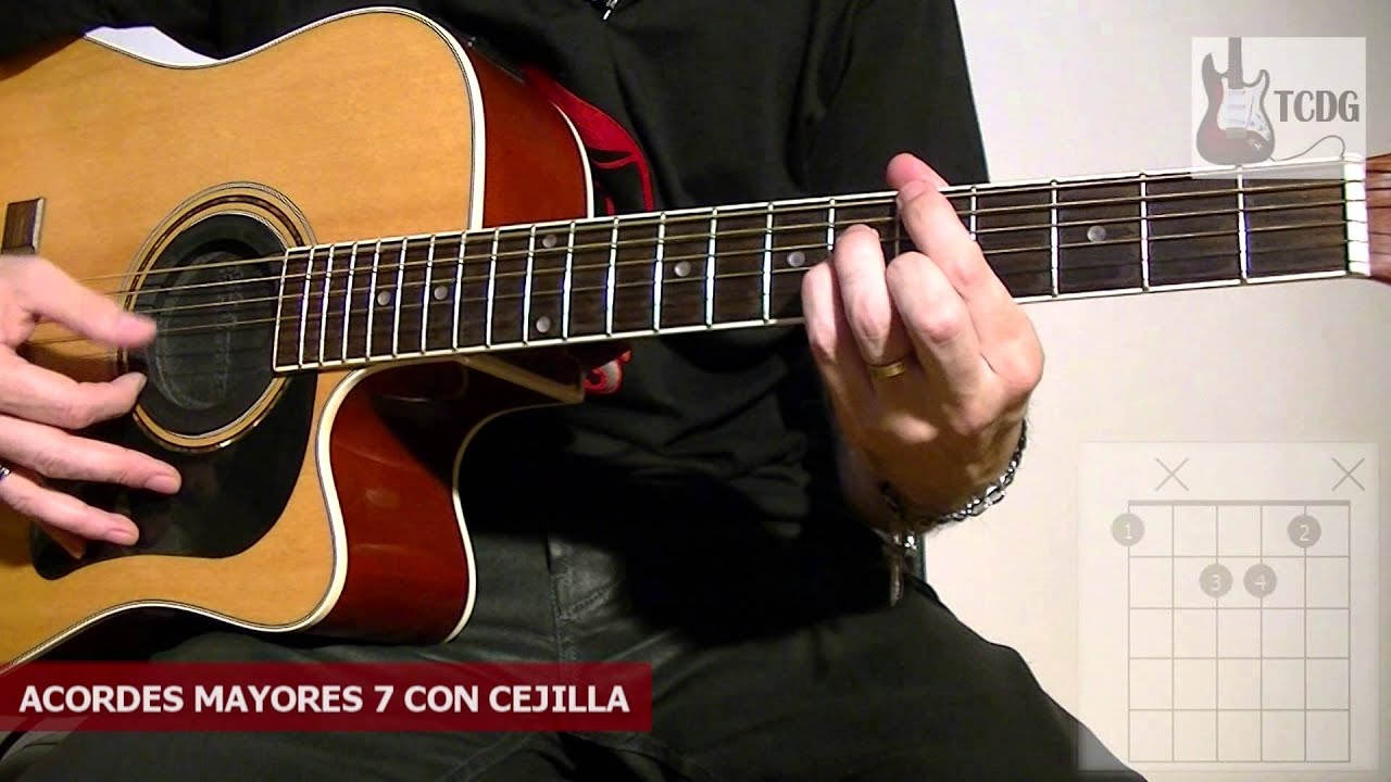 Como Tocar Acordes Móviles: Acorde Mayor 7 / Curso De Guitarra Para Principiantes TCDG