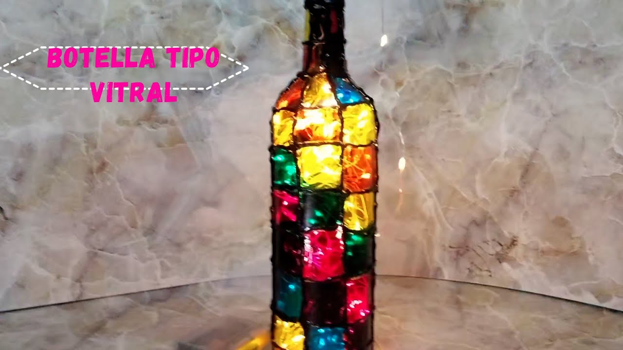 BOTELLA TIPO VITRAL