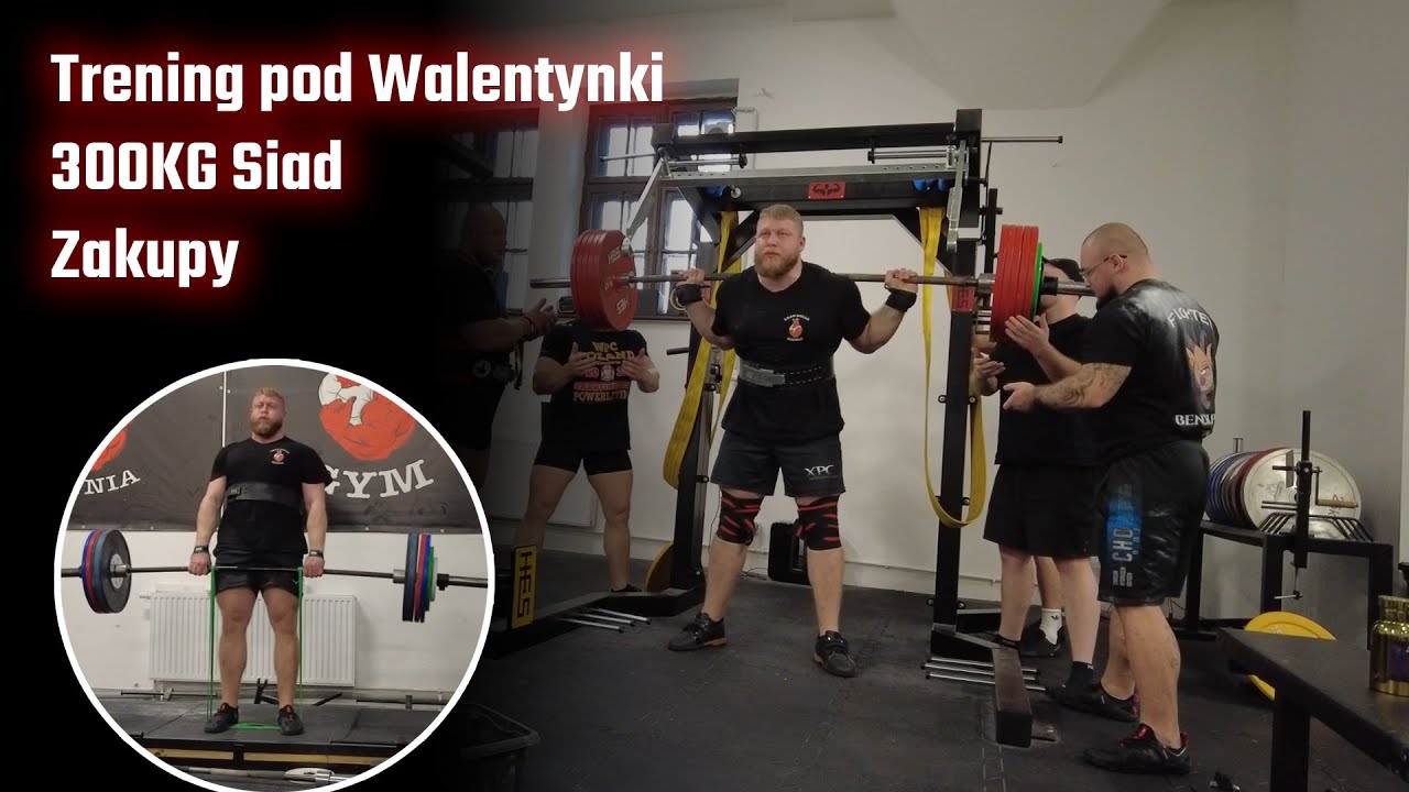 Road to 1100 kg total #1 SBD, siad 300 kg, trening pod walentynki