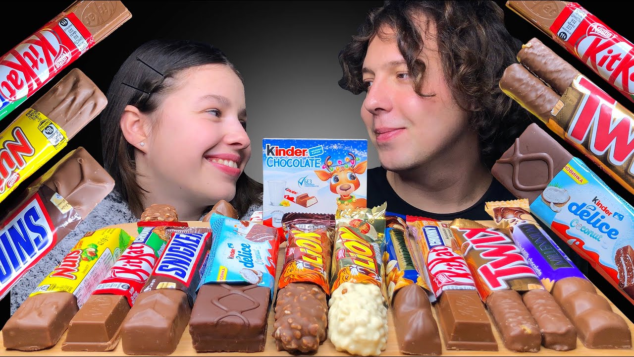 ASMR OUR FAVORITE CHOCOLATE CANDY BARS | MUKBANG EATING 먹방 Tati ASMR