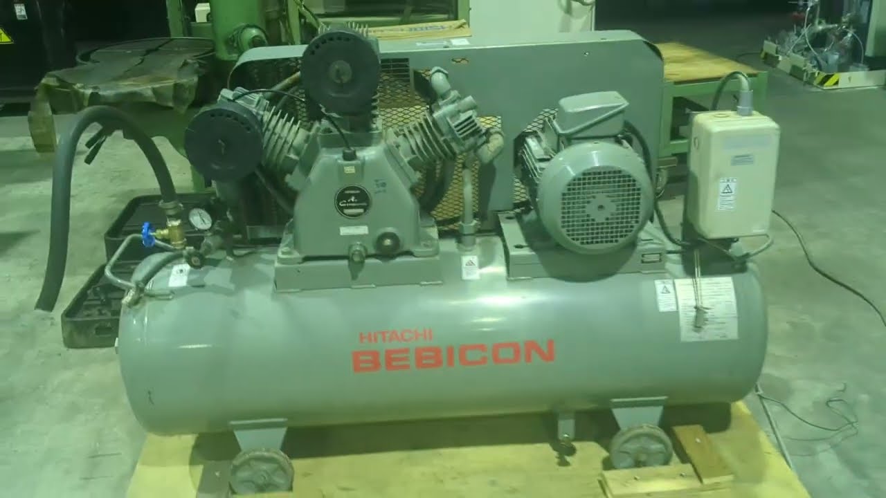 【ベビコン】コンプレッサー　日立産機システム　7.5P-9.5VA6　2002年　動作確認　中古販売　3631　@機械の転職