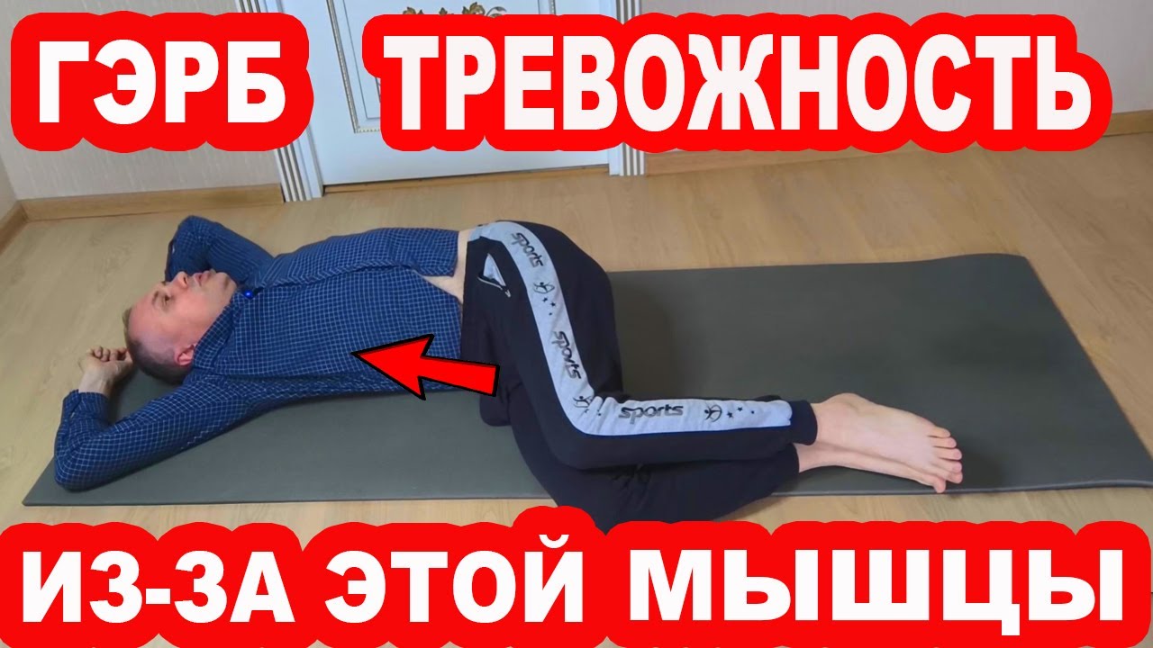 Спазм этой мышцы вызывает ГЭРБ и повышенную ТРЕВОЖНОСТЬ. Как вылечить Рефлюкс, Изжогу, ГАСТРИТ