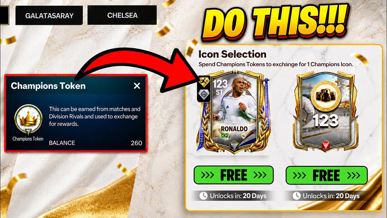 БЕСПЛАТНЫЕ ИКОНЫ CHAMPIONS С РЕЙТИНГОМ 123 УЖЕ ЗДЕСЬ?! КАК ТРАТИТЬ ЖЕТОНЫ CHAMPIONS В FC MOBILE!