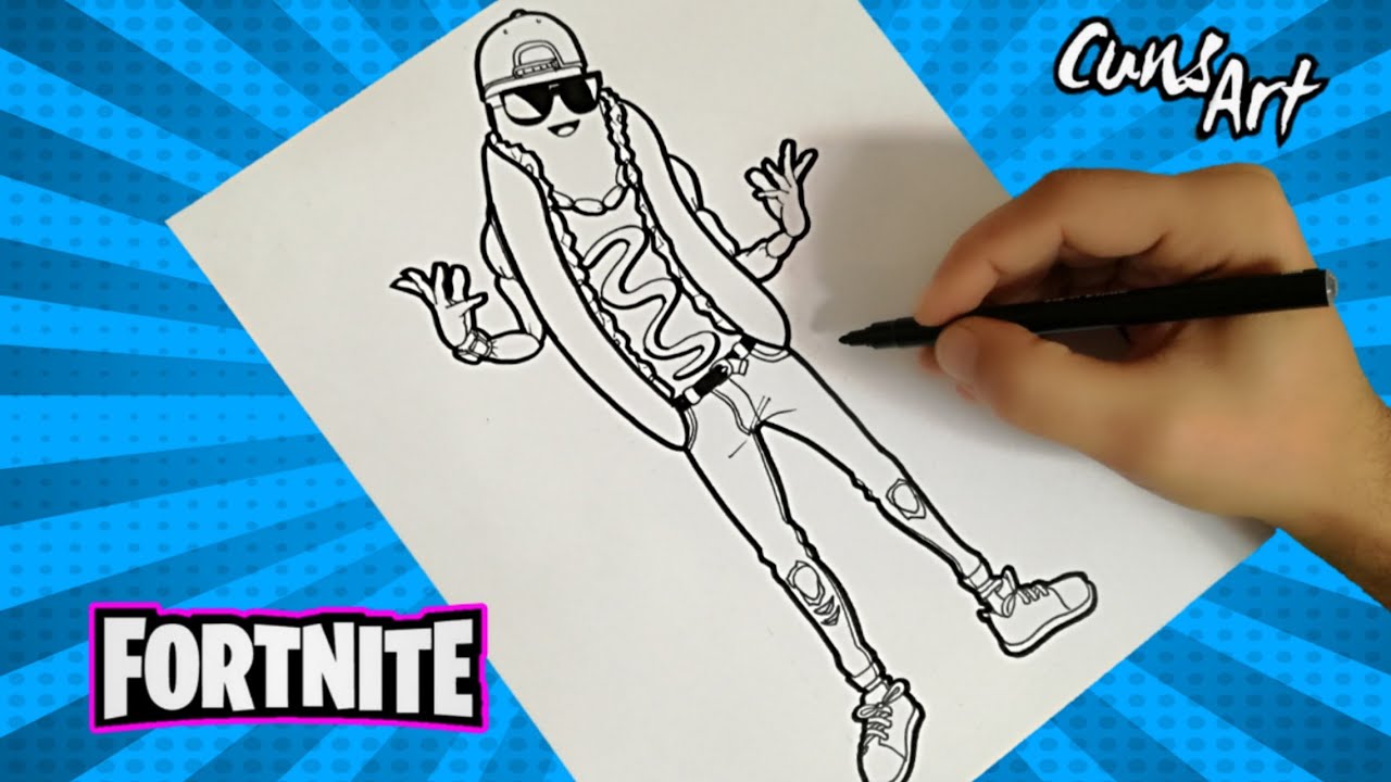 COMO DIBUJAR A THE BRAT SKIN | FORTNITE | how to draw the brat | SALCHICHO