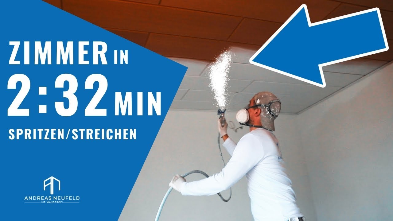 50 QM in 2:32 Minuten spritzen & streichen 2019 | Farbe SPRITZEN mit Airless-Gerät