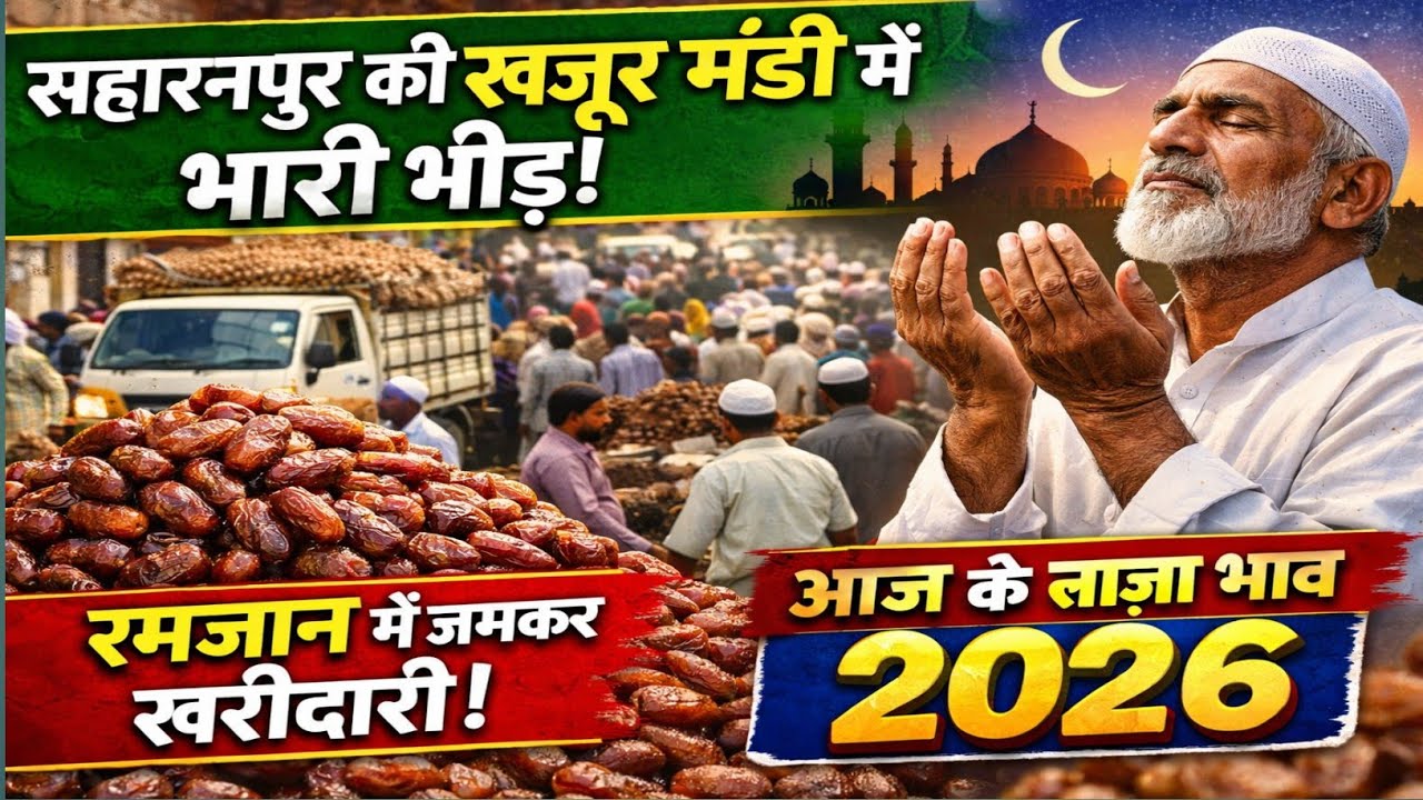 सहारनपुर मंडी में खजूर की जबरदस्त बिकवाली | रमजान में खजूर की भारी डिमांड | आज का ताज़ा भाव 2026