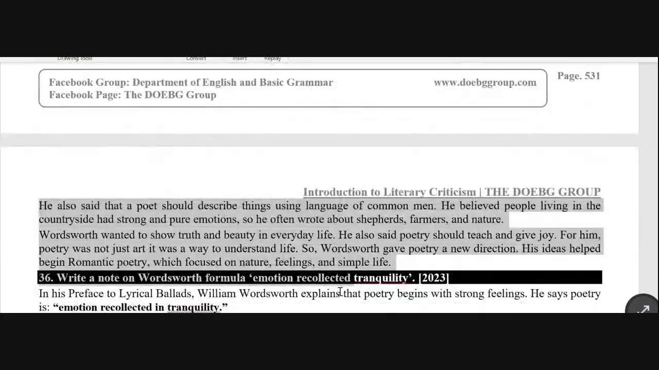 Preface to Lyrical Ballads | Bangla Summary | Questions Analysis | Hasnat Jahid