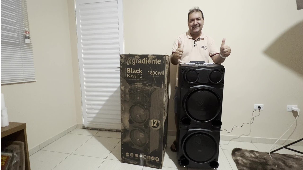Unboxing(desembalando) Super Torre de Som Gradiente Black Bass 12 GDB12M