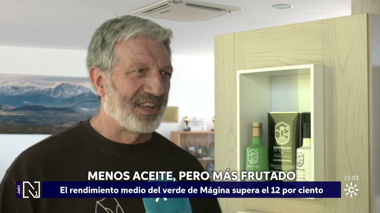 Noticia de Canal Sur sobre la producción de aceites tempranos en Sierra Mágina en octubre de 2025