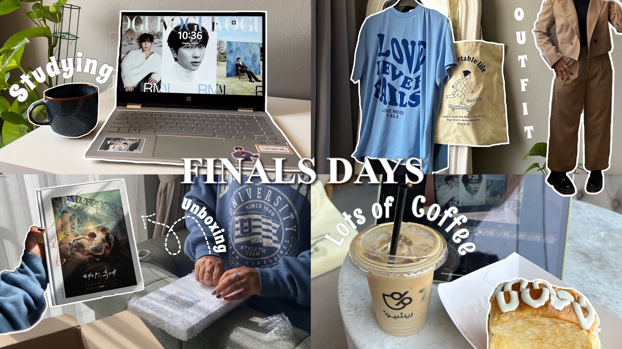 FINALS DAYS ✦ فلوق الاختبارات النهائية (studying, 태양의 후예, coffee, oufits)