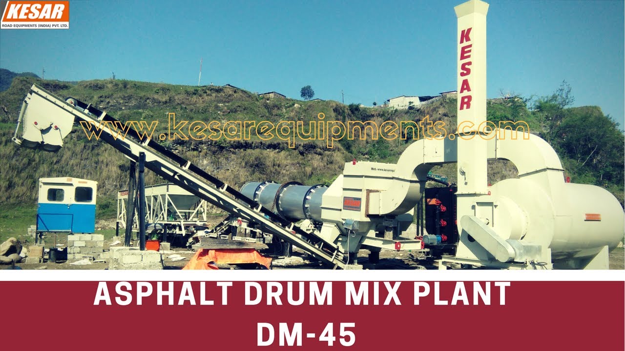 Asphalt Drum Mix Type Hot Mix Plant (Model DM-45) Working Video Capacity 40 To 60 T/H