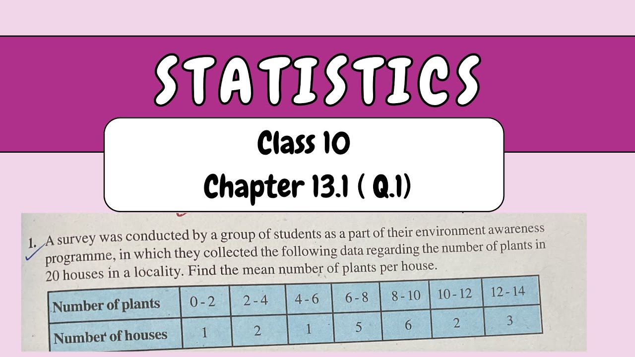 Class 10 Maths Chapter 13 Statistics | Exercise 13.1 Q1 Solution | CBSE/NCERT 