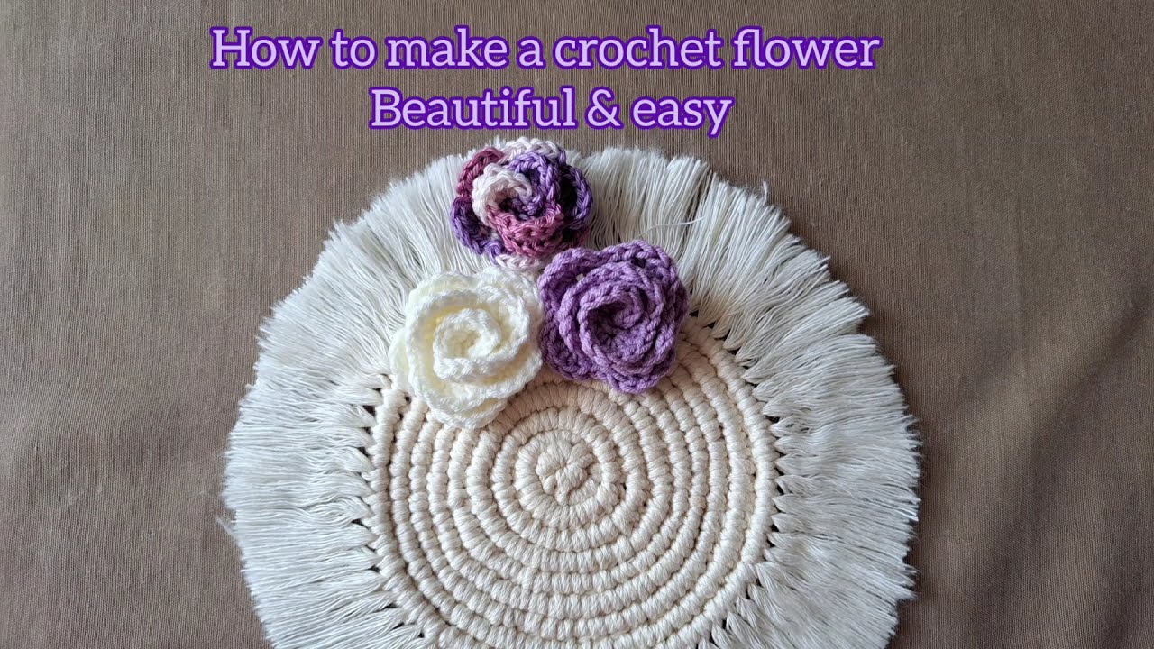 How to crochet Flower easy /ورده كروشيه /crochet rose,#crochet ,#flowers ,#crochetlovers ,#handmade