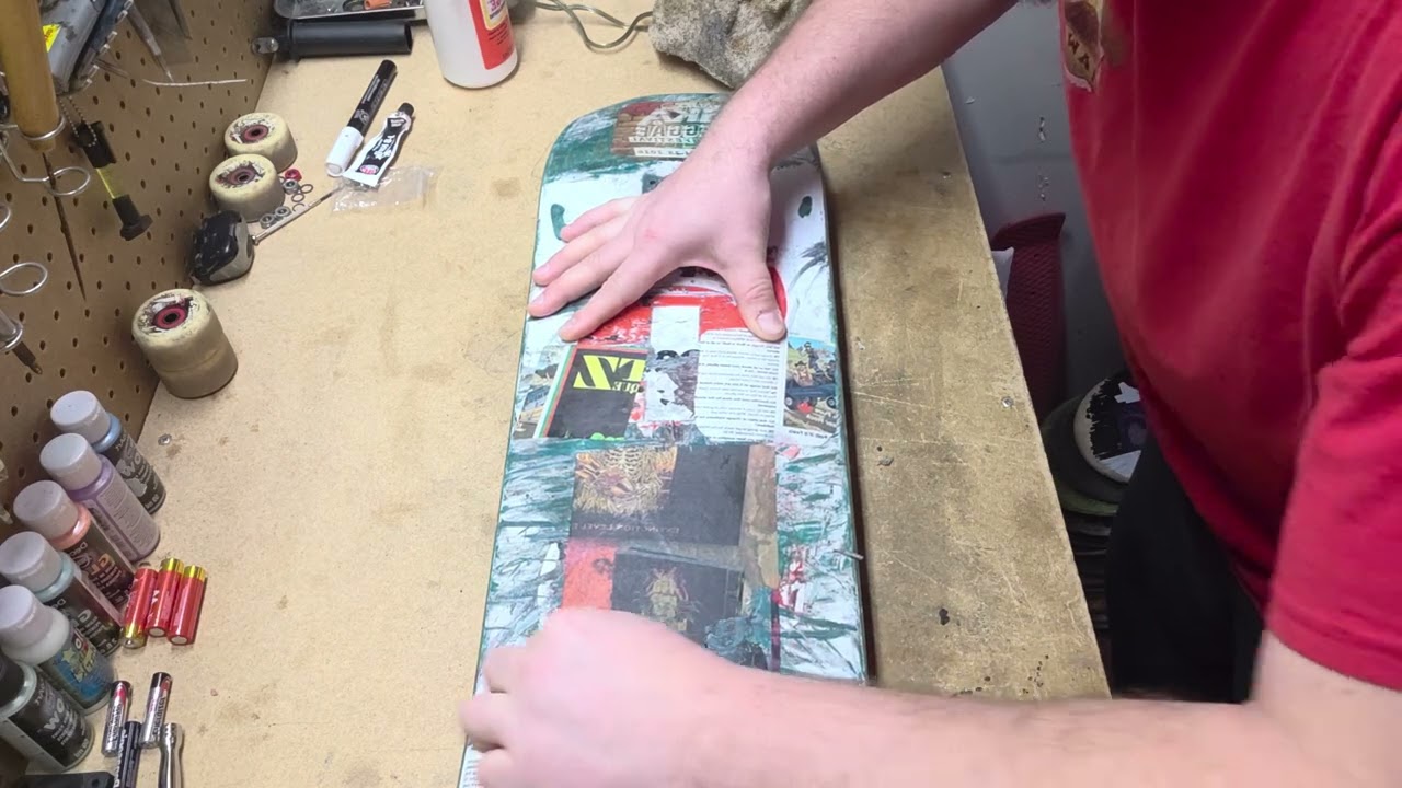 Experimenting with Mod Podge #creativity #skatelife #getsome 
