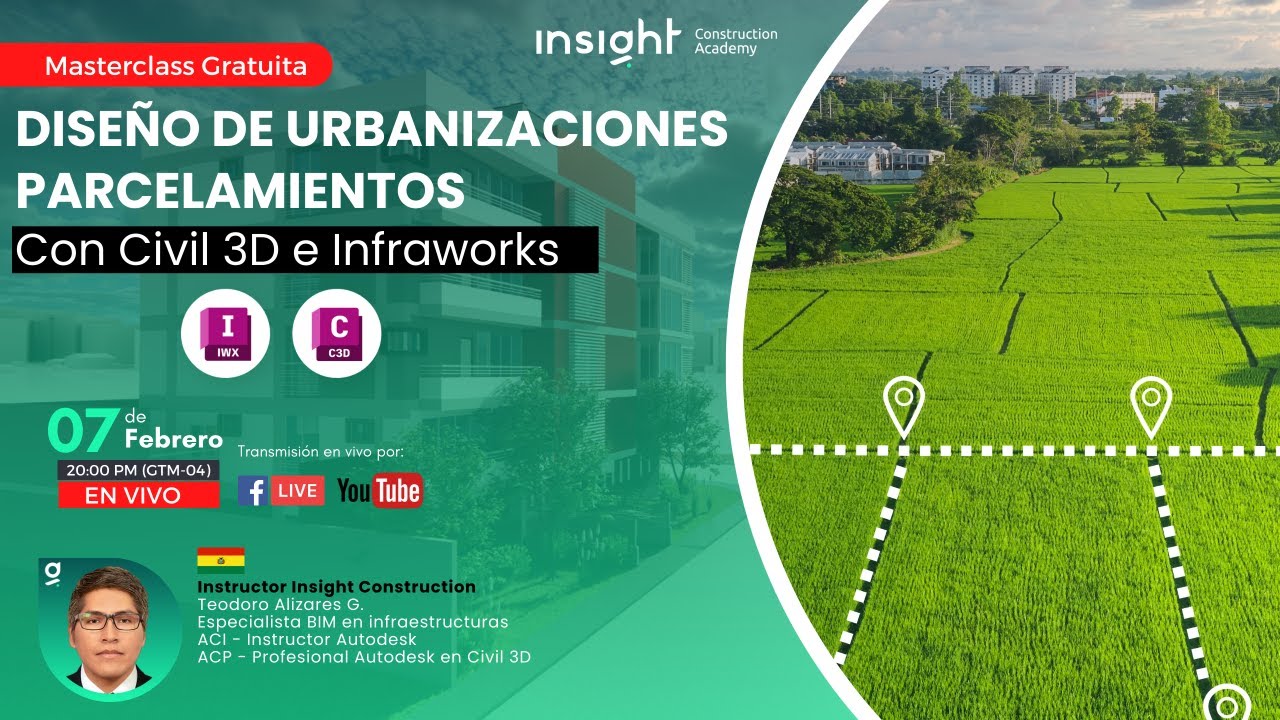 🛣️ Masterclass Gratuita: Diseño de urbanizaciones Parcelamientos con Civil 3D e Infraworks