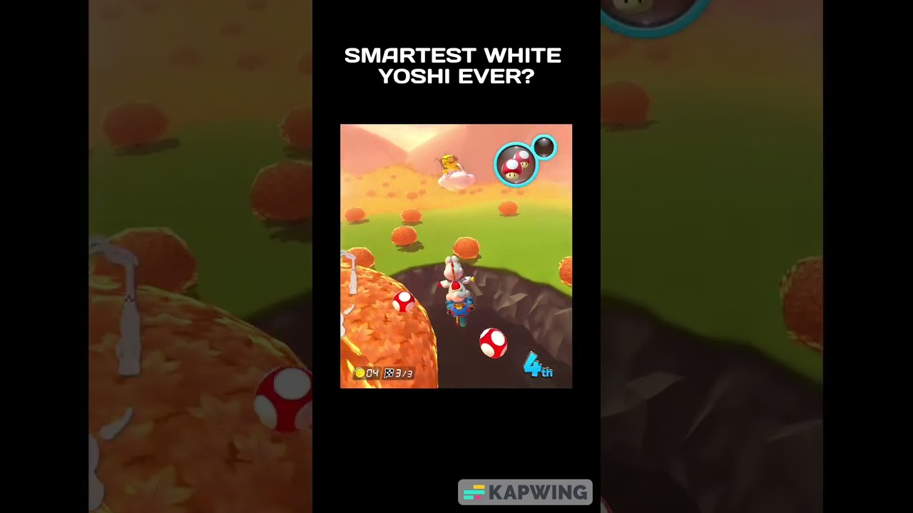 SMARTEST WHITE YOSHI EVER  #mariokart#mariokart8deluxe #nintendo#gaming#mario#shorts#nintendoswitch