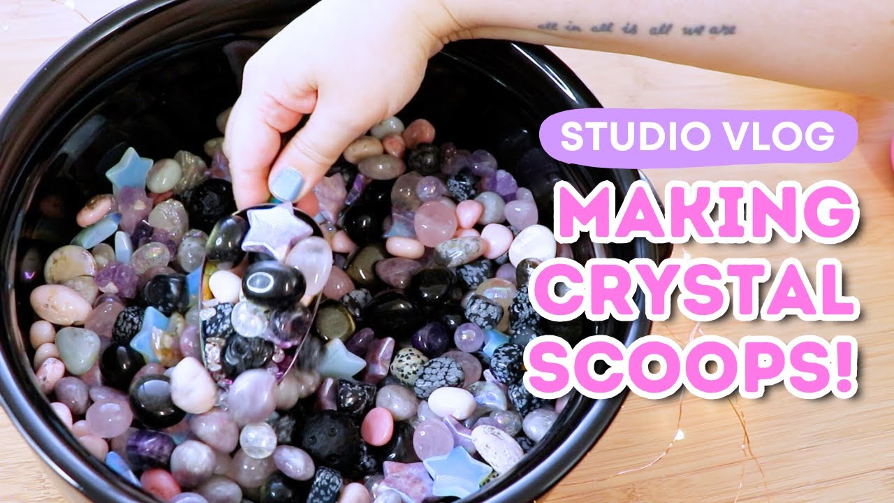 ♡ STUDIO VLOG ♡ Making crystal scoops! // Small business day in the life