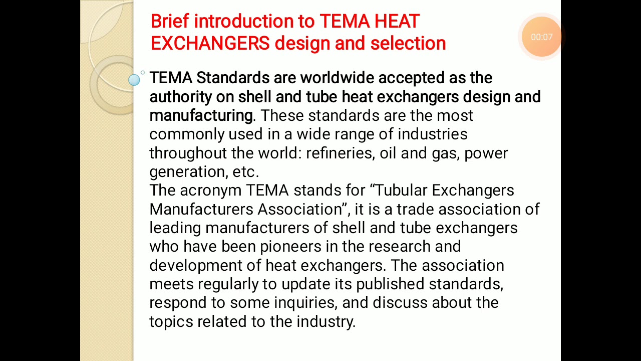 Introduction to TEMA Standards