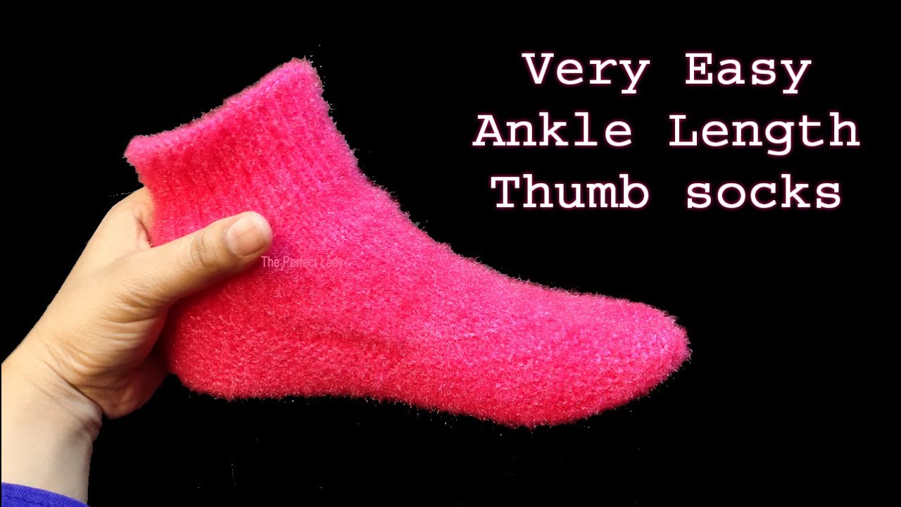 Thumb Socks - Ankle Length Full Tutorial 💞7 से 8 नंबर के लिए अंगूठे वाली एंकल जुराब बनाये आसानी से |